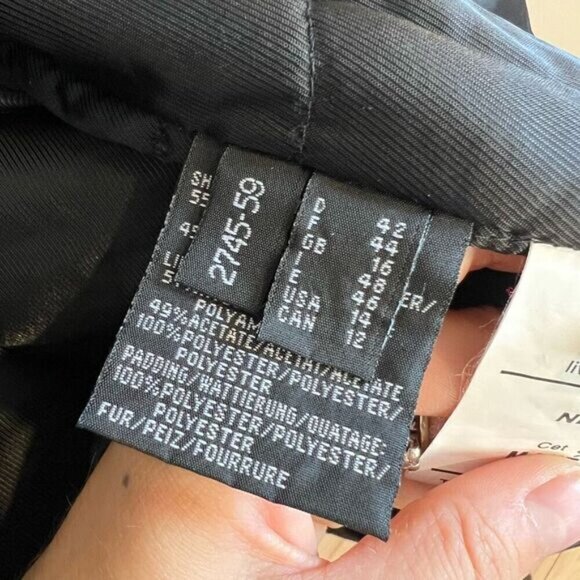 Junge Danmark Women’s 14 Black Full Zip Real Fur Collar Zip Jacket Quilted Black - Picture 4 of 16